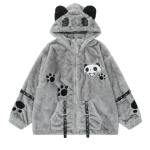 'Panda Cloud' Panda Ear Sherpa Fleece Thickened Warm Jacket