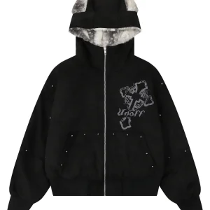 'Kitty Nova' Y2K Cat-Ear Cozy Hooded Puffer Jacket