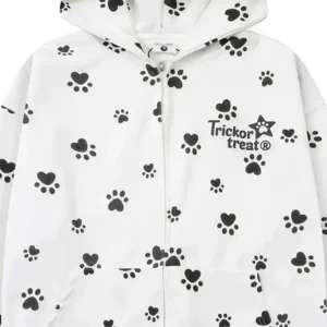 '101' Kawaii Streetstyle Dog Prints Hoodie Jacket