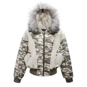 'Ice Berg' Streetstyle Fluffy Hood Camouflage Outwear Puffer Jacket