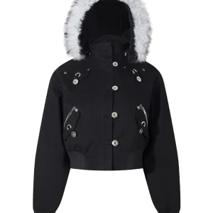 'Urban Heritage'  Streetwear Detachable Fur Embroidered Jacket